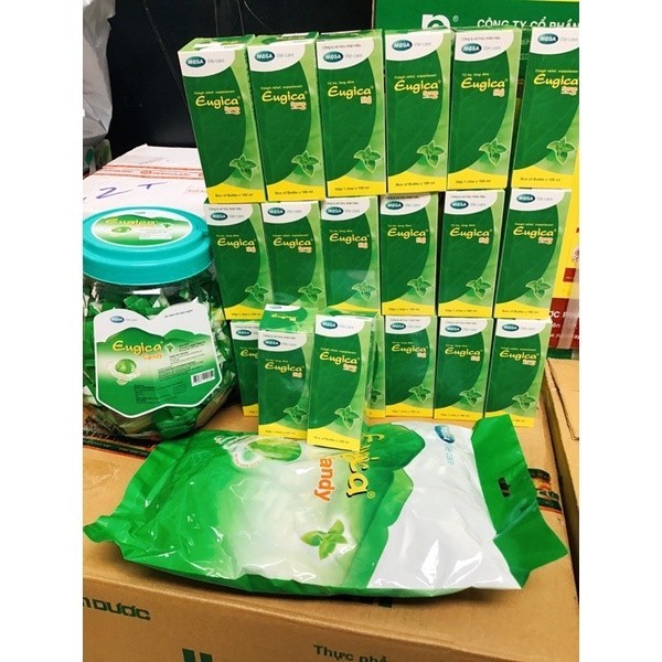 [CHÍNH HÃNG] - EUGICA CANDY (Hũ/400 Viên) - Kẹo Ngậm Thảo Dược Giảm Ho, Rát Họng