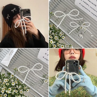 Thời Trang Cô Gái Nơ Ngọc Trai Móc Chìa Khóa Tình Yêu Đơn Giản Móc Khóa Sinh Viên Túi Mặt Dây Chuyền Quà Tặng
