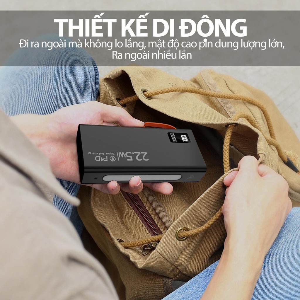 GOOJODOQ Mini Sạc dự phòng 2024 Sạc nhanh 22,5w, Màn hình hiển thị pin 20000 mah, đèn pin độ sáng cao Phụ kiện sạc pin | BigBuy360 - bigbuy360.vn