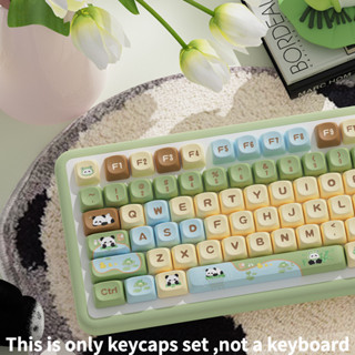  Pbt Keycaps MCA Panda Paradise Bàn phím cơ Thuốc nhuộm sáng tạo Thăng hoa Dễ thương Thích ứng với 61   63   64   67   68   71   75   78   82   84   87   96   98   100   104   108 