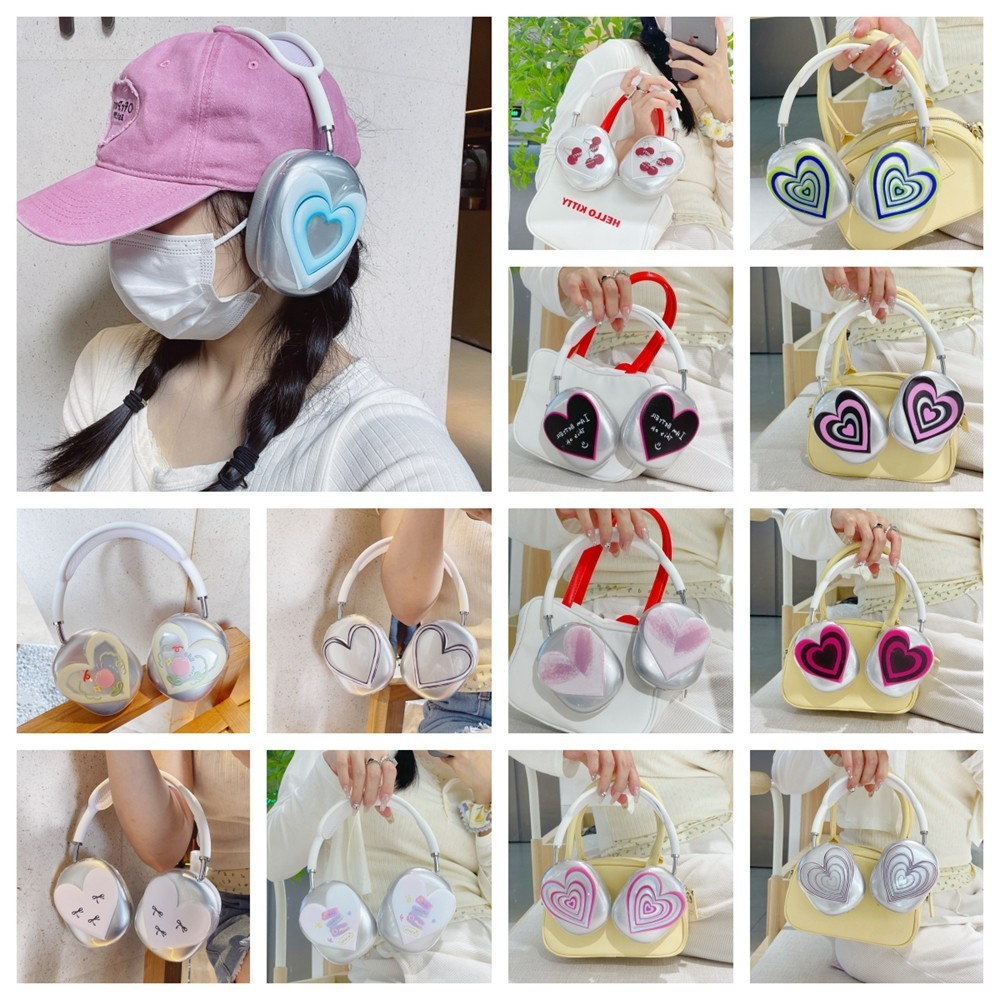 Ốp lưng sáng tạo cặp đôi trái tim cho AirPods Max TPU Vỏ tai nghe bảo vệ AirPods Max Cover