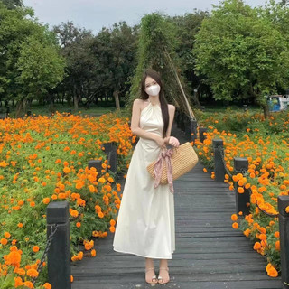 Đi Biển Kỳ Nghỉ Phong Cách Đầm Nữ Mùa Hè Mới Hàn Quốc Ngọt Ngào Phong Cách Nhẹ Nhàng Váy Không Tay Chữ A