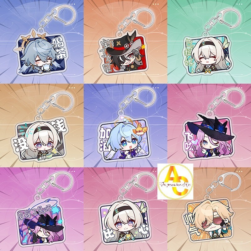 Móc khóa Honkai Star Rail Acheron Aventurine mặt dây chuyền biểu tượng cảm xúc dễ thương