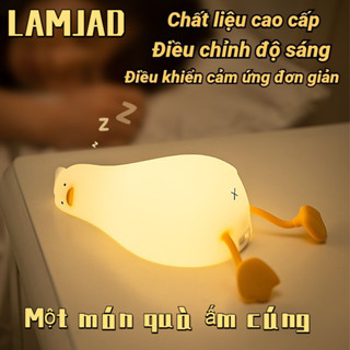 LAMJAD - Đèn ngủ hình con vịt dễ thương Silicone có thể sạc lại có thể sạc lại Đèn ngủ trẻ em