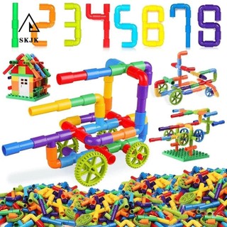 Skjk bộ đồ chơi lắp ráp mô hình đường ống nước nhiều màu diy