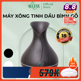 [HAEVA Official] Máy Xông Tinh Dầu HA EVA Bình Gỗ - Chất Liệu Cao Cấp, Vân Gỗ Sang Trọng