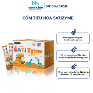 Cốm tiêu hóa SatiZyme hộp 20 gói x 3g tăng cường hấp thu dưỡng chất cho bé, cải thiện đầy bụng khó tiêu