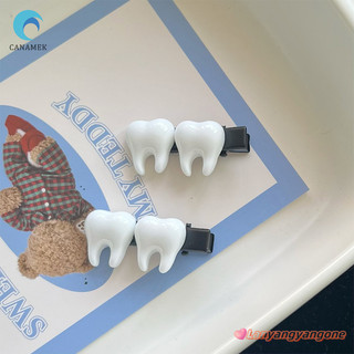 Canamek Dễ Thương Mô Phỏng Răng Kim Loại Kẹp Tóc Ngộ nghĩnh Sáng Tạo Mát Đáng Yêu Mỏ Vịt Kẹp Cho Nữ Ngọt Ngào Mát Y2k Phụ Kiện Tóc Mới