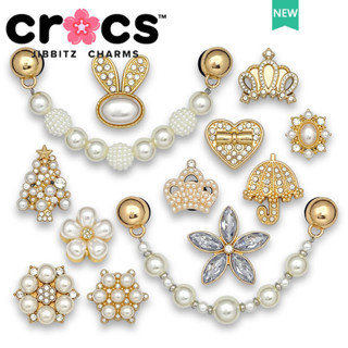 Charm cross Jibbitz Khóa Giày Giày Hoa Kim Loại Ngọc Trai Đá Quý Dây Chuyền Trang Trí Khóa Hợp Kim Thời Trang Lỗ Phụ Kiện Giày Sticker Dép cross