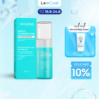 Bọt rửa mặt tạo bọt lemond gentle cleansing foam dưỡng trắng, ngừa mụn, làm nhỏ lỗ chân lông 150ml