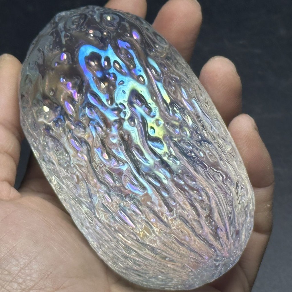 Tân Cương Coulle Blood Meteorite Glass Meteorite Rough Stone Handle Piece Weight Khoảng 350 Gram Whi