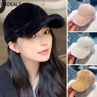 OKDEALS Lưỡi Trai Phối Lông Nhung Dày Dặn Ấm Áp Phong Cách Hip Hop