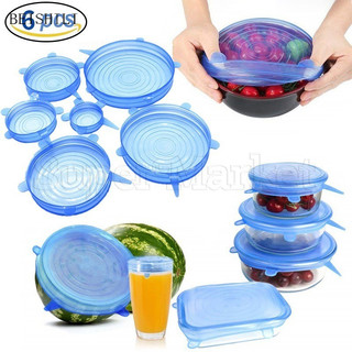  Nắp niêm phong silicon - Nắp co giãn - Nắp bảo quản mới - Top tròn - Cấp thực phẩm, có thể giặt được, tái sử dụng - Phụ kiện nhà bếp