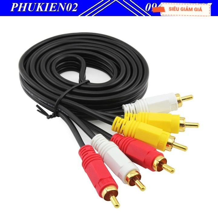 Dây loa AV 3 ra 3 1.8m, 3m và 5m