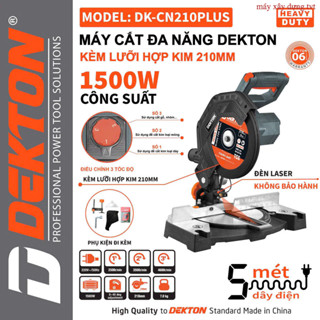 Máy Cắt hơp kim đa năng, cắt sắt ,cắt nhôm ,gỗ, DEKTON 210PLUS / Lưỡi hợp kim 210mm/ 1500w Máy xây dựng tvt