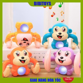 Khỉ nhào lộn 360 độ đáng yêu có đèn có nhạc, Đồ chơi giải trí cho trẻ sơ sinh và trẻ nhỏ