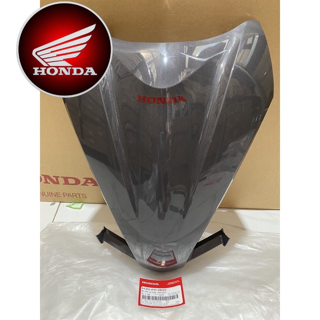 Ốp mặt nạ trước Honda Vision 2015-2020 màu xám dùng cho dàn áo màu đen mờ tem đỏ *NHA76M* (64300K44V