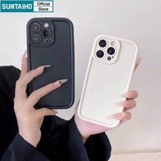 Suntaiho ốp lưng iphone Ốp Điện Thoại silicone Mềm Màu Đen Trơn Chống Sốc Cho iphone 15 pro max 14 13 12 iphone 11 pro max xs max xr xs ip 7 8 plus