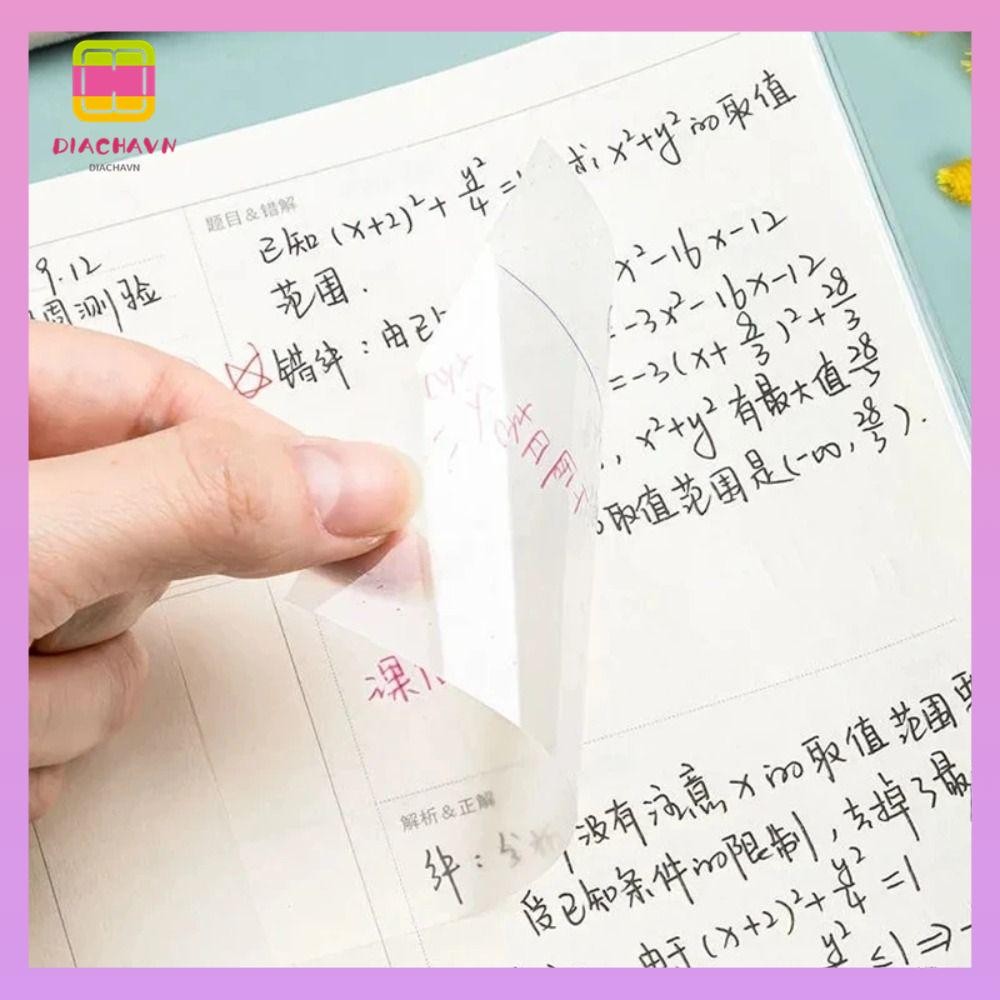 Giấy ghi chú DIACHAVN 50 tờ dính Sticky Notes, Giấy note trong suốt chống thấm nước, Sách dấu trang 
