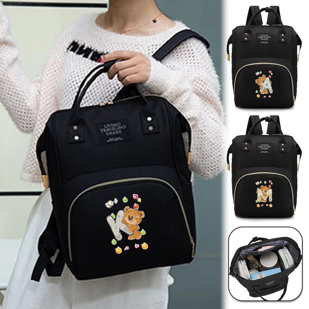 Nursing Bag Mummy Large Capacity Bag Diaper Bag Backpack Mommy Backpack Organizer Cute Bear Series T