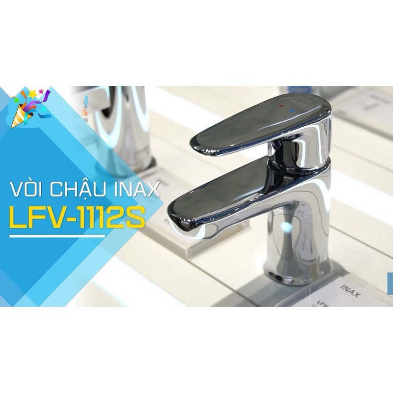 Vòi chậu rửa mặt, Vòi lavabo nóng lạnh INAX LFV-1112S, kèm 2 dây cấp, đầu xi phông - CHÍNH HÃNG 100%