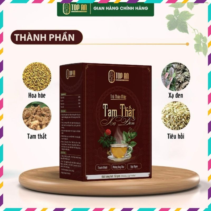 Trà thảo mộc Tam Thất Xạ Đen TOP AN giúp ngủ ngon sâu giấc, tăng cường sức khỏe - QUEENSHOP68
