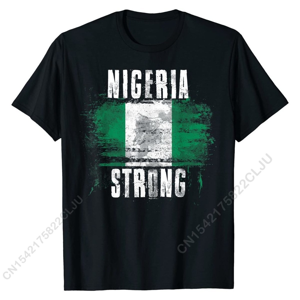 Nigeria Mạnh Mẽ Đau Khổ Cờ - Nigeria Pride Áo Thun Truyện Tranh Top Áo Thun Phổ Biến Áo Cotton Nam I