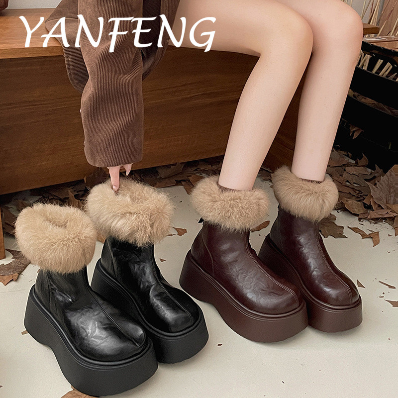 YANFENG giày nữ boot nữ bột boot Thời trang trăm mốt Nổi bật Lót êm ái Điệu đà Độc đáo FXD24A0ACB 42Z241017