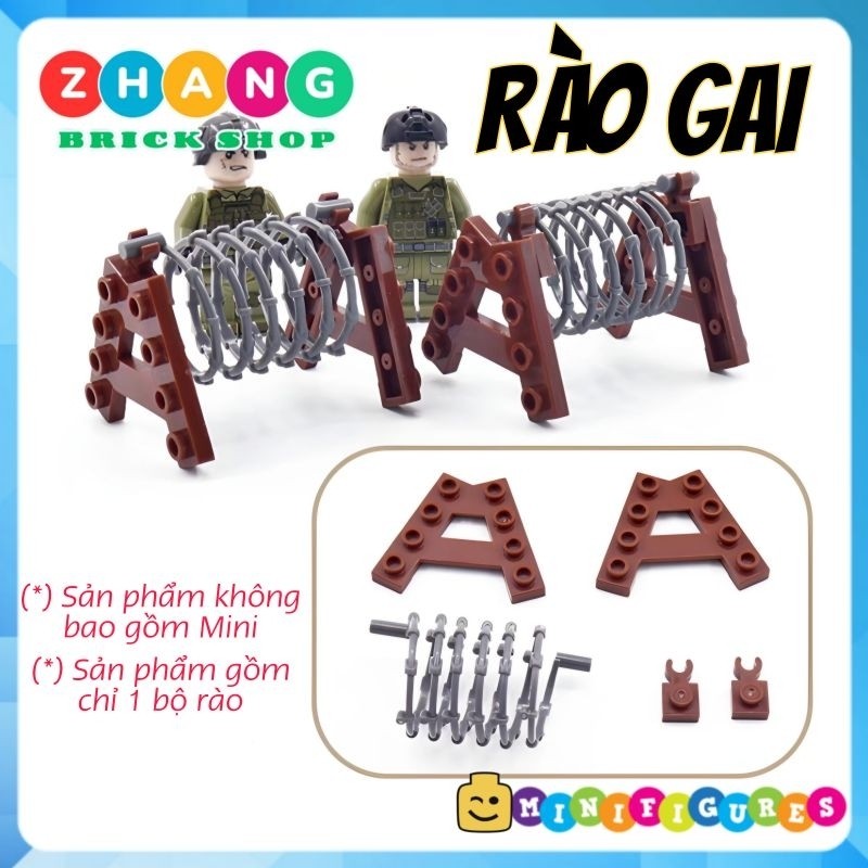 Mô hình nhân vật hàng rào dây thép gai Army Swat Jy102 Zhang Brick Shop