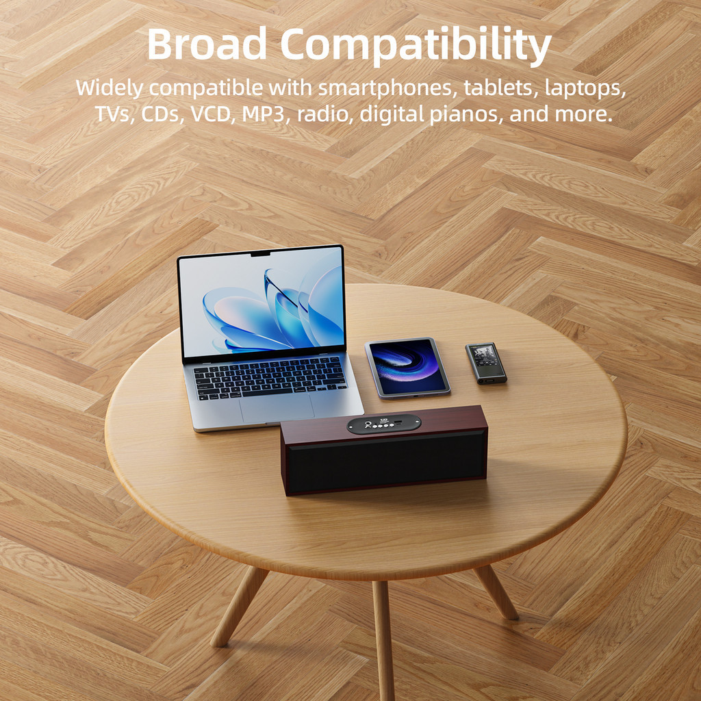 Loa Bluetooth GOOJODOQ hỗ trợ bốn chế độ phát lại và kết nối có dây Loa nhỏ gọn di động vân gỗ đẹp | BigBuy360 - bigbuy360.vn