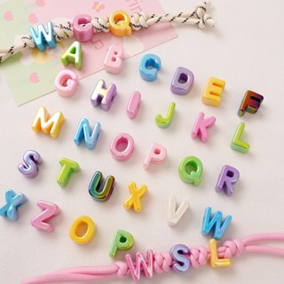 5 Chiếc Nhiều Màu Sắc Lỗ Lớn Chữ Hạt Nhiều Màu Sắc Mạ Tiếng Anh Hạt DIY Móc Khóa Điện Thoại Di Động Dây Xích Phụ Kiện Màu Sắc Ngẫu Nhiên