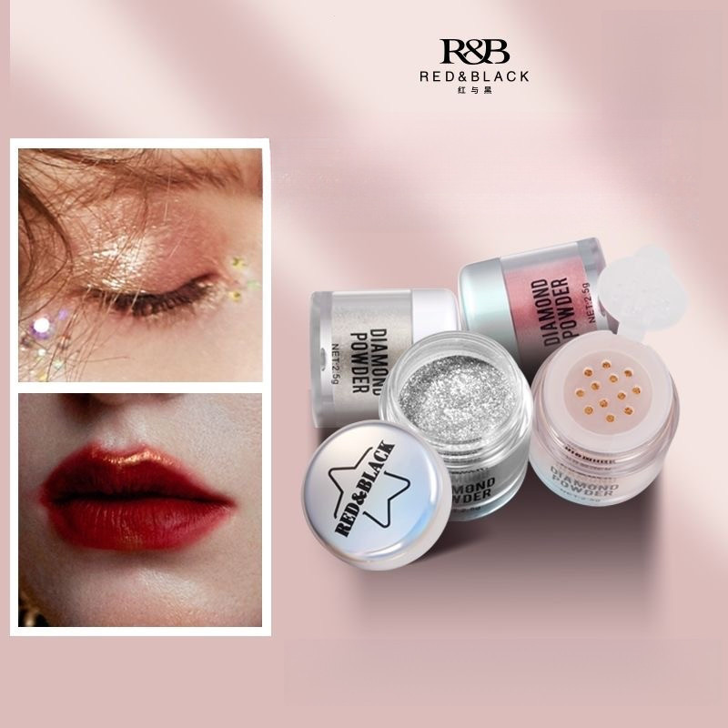 RED & BLACK Eye Shadow Shining Pink Fine Shining Film Big Eye Brightening Polarizing Fine Pink Shini