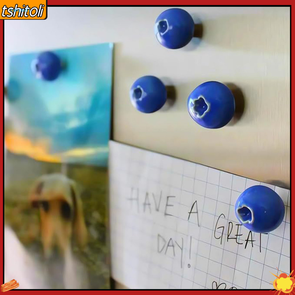 {tshitoli} Nam châm việt quất tự làm Nam châm tủ lạnh việt quất 3d Bộ nam châm tủ lạnh việt quất DIY