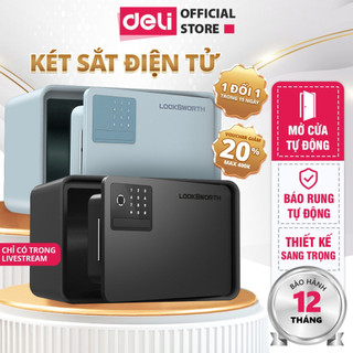   MỞ CỬA TỰ ĐỘNG  Két Sắt Mini Điện Tử Deli Mới 2025 Két Sắt Thông Minh 2 Kích Thước Bảo Hành 12Tháng 