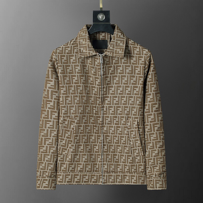 Fendi 7621 - Áo Khoác Jacquard Chữ Cái Dáng Rộng Cho Nam