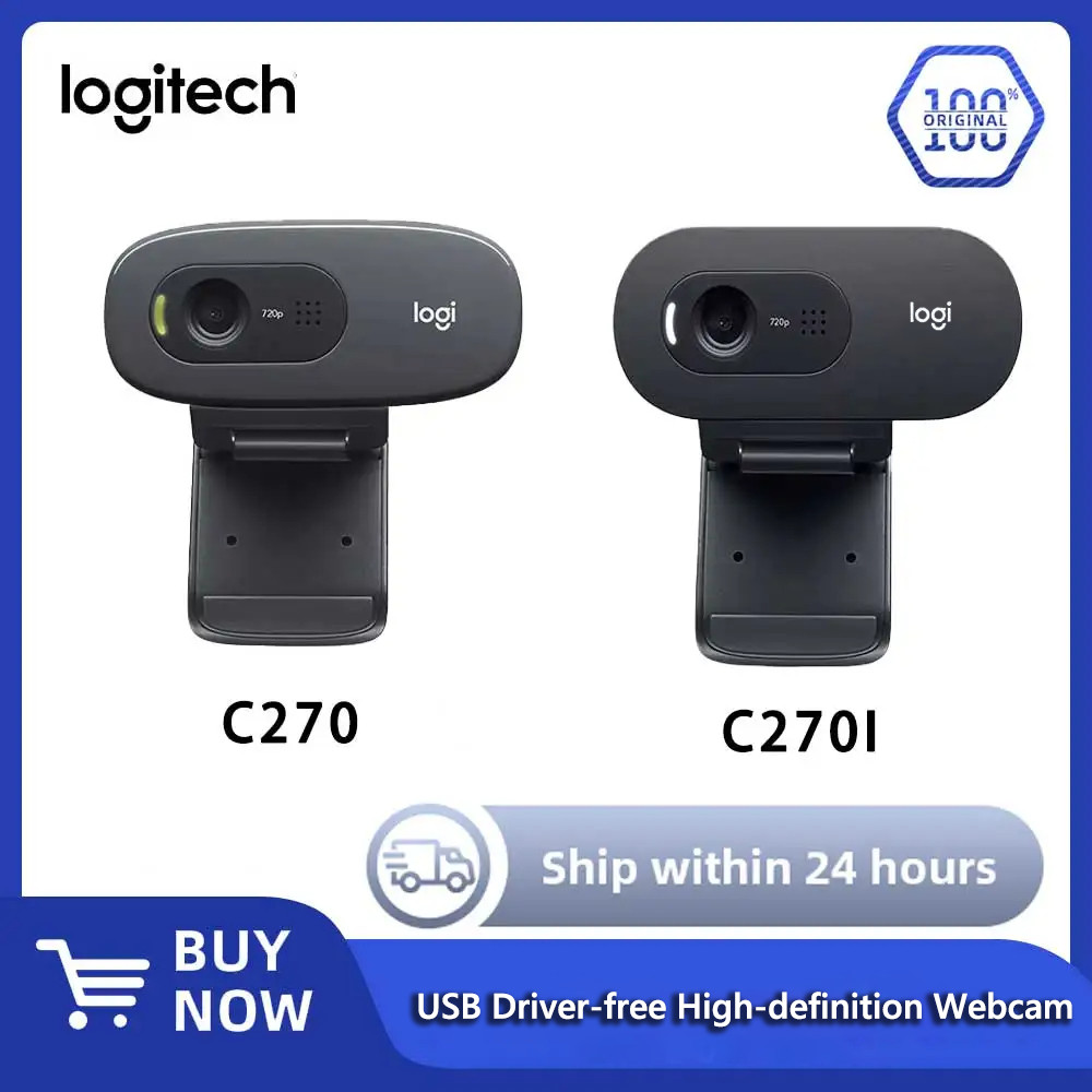 Logitech Webcam C270 C270i HD Video 720P Micrô tích hợp USB2.0 Camera máy tính Mini cho máy tính xác