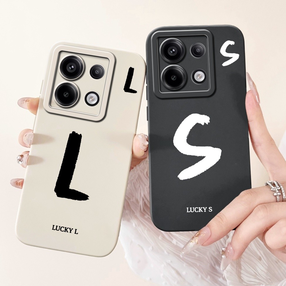 Dành Cho Redmi Note 13 Pro 5G Ốp Lưng Chữ Thời Trang Đơn Giản Thiết Kế Họa Tiết A-Z Vỏ Silicon Chống