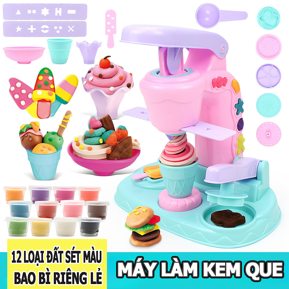 Ice Cream Clay Set - Kids Creative Fun Educational Mold Tools for 3-6Y