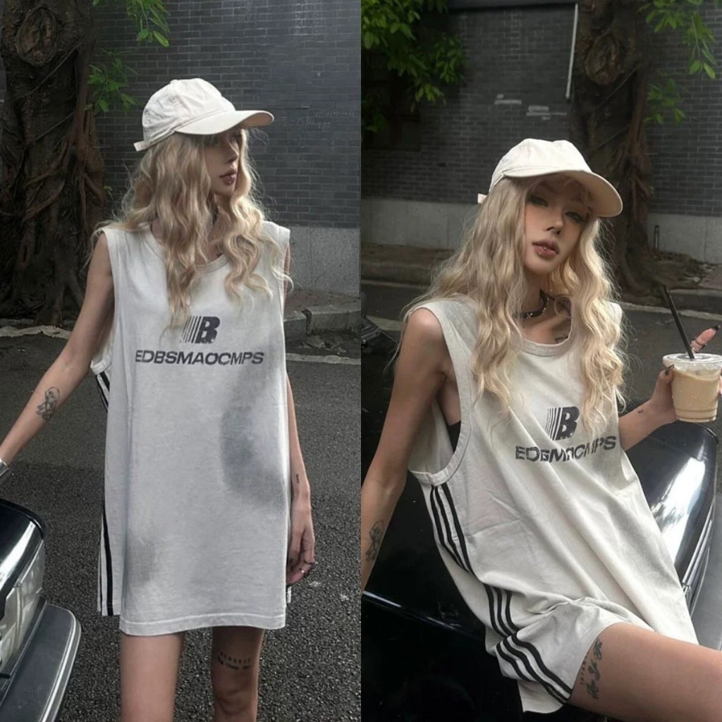 Áo Tanktop Unisex phong cách Hàn Quốc với thiết kế hình bóng rổ