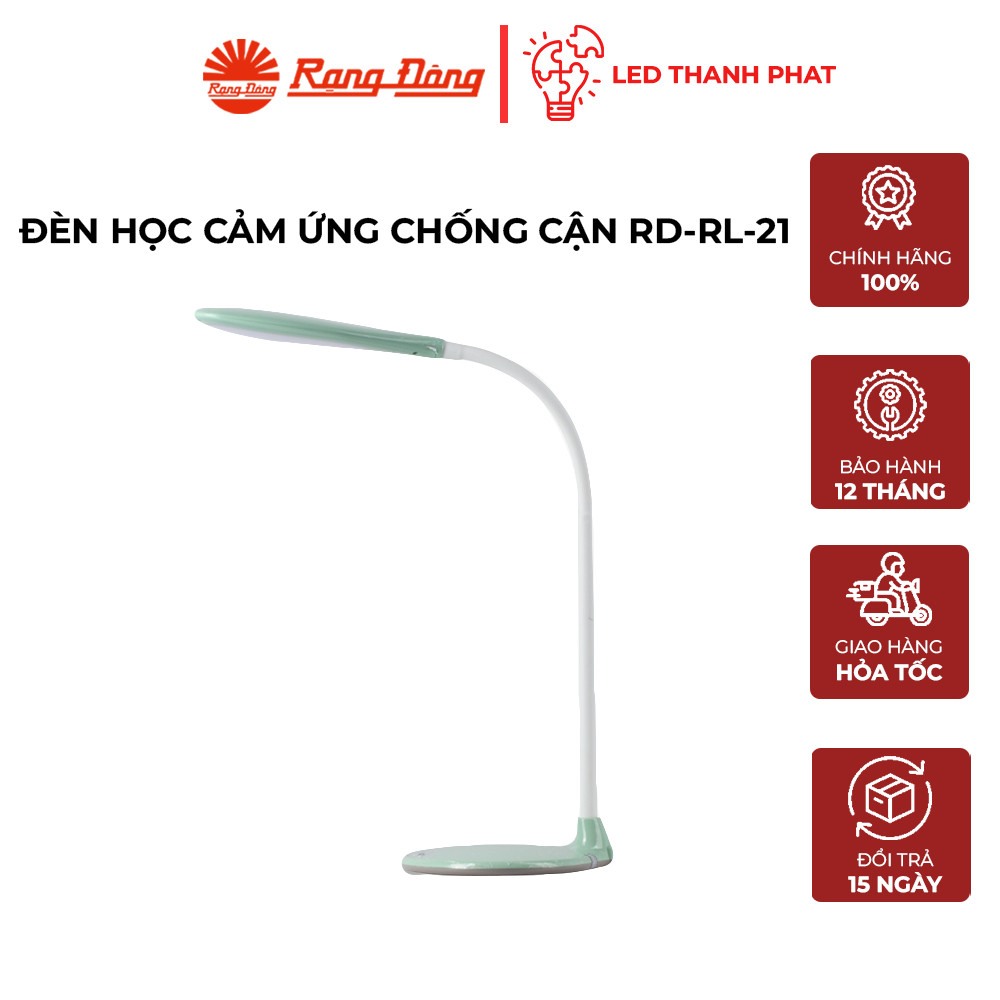 Đèn bàn chống cận cảm ứng Rạng Đông RD-RL-21 công suất 8W bảo vệ an toàn cho mắt của bé