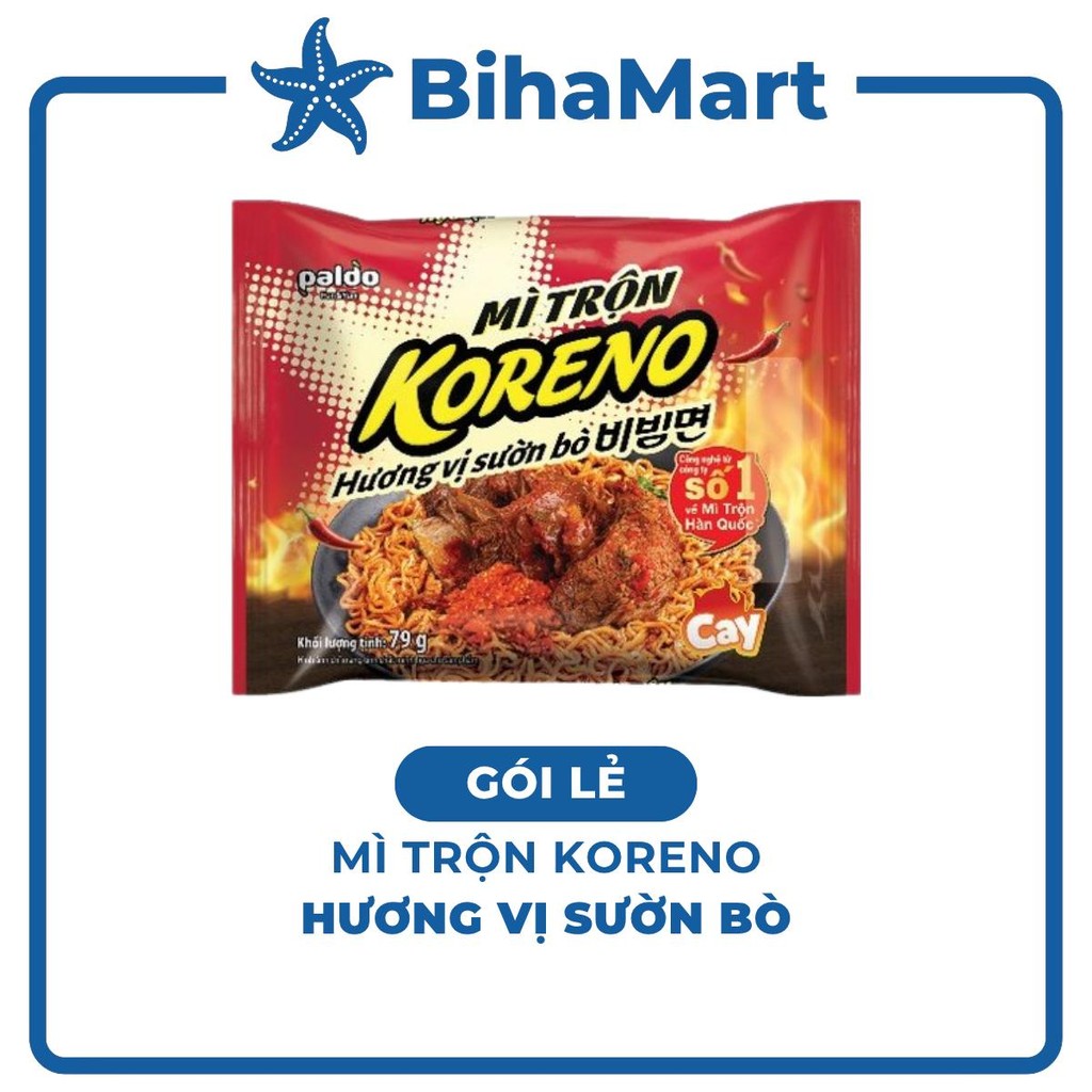 [GÓI LẺ] - PALDO - Mì trộn Koreno hương vị Sườn bò, Koreno Mì trộn sườn bò Koreno, Mì Koreno Hàn Quố