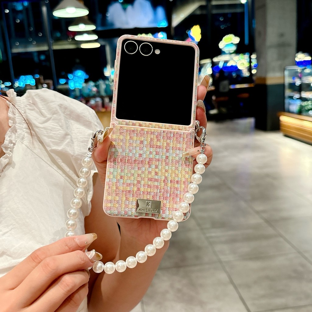 Flip7 Samsung Galaxy Z Flip7 dệt thời trang có vỏ xích Samsung Z Flip 6 Flip 5 flip4 Flip7FE Vỏ sáng