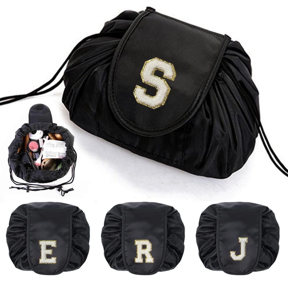 In-stock travel makeup bag, a makeup case suitable for young people to carry when traveling golden e