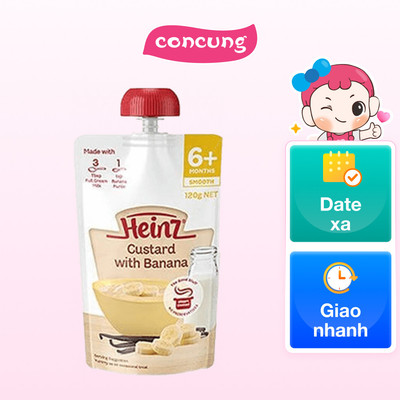 Custard với chuối dành cho trẻ từ 6 tháng trở lên - Heinz Custard with banana 120g
