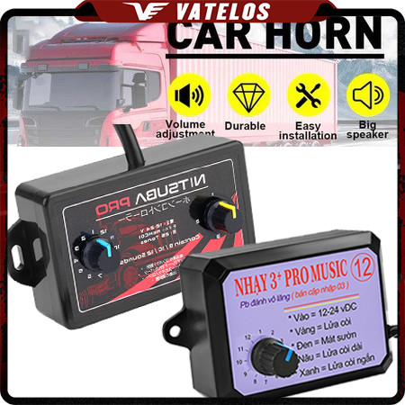 Nhại còi 25 bài, 25 bài pro, 7 bài, 3 pro 12 bài 12/24V sài còi hơi còi điện auto Car Horn