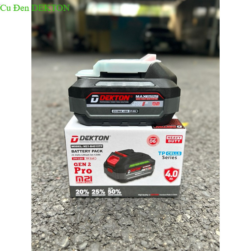 Pin 21V Dekton chân phổ thông M21 B4015TP/ chính hãng Cu Đen DEKTON