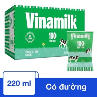 Sữa Tươi có đường Vinamilk bịch 220ml