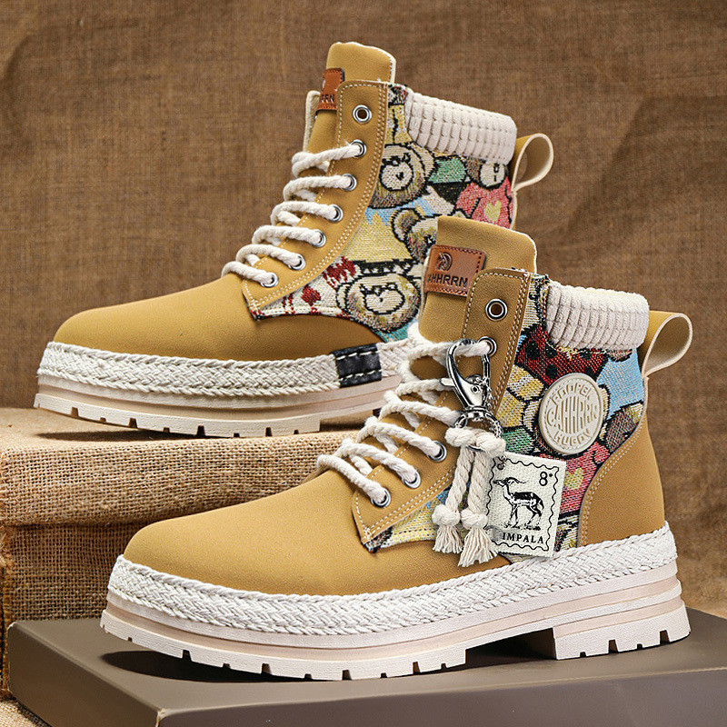 2025 Phong Cách Nóng Kích Thước Lớn Martin Giày Bốt Nam Thời Trang Anh Giày Nam Sang Trọng Ấm Áp Cắt