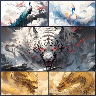 Miếng Lót Chuột Cổ Điển Của Núi Và Biển Shanhai jing Rồng Trung Quốc Hổ Cực Lớn Dày Bàn Phím Máy Tính Bàn Thảm Bàn Cao Su Thảm Bàn Viết Thảm (EDR)