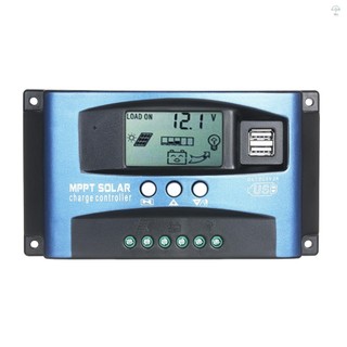 Bộ điều khiển sạc năng lượng mặt trời mppt bộ điều khiển năng lượng mặt trời usb kép màn hình lcd thông minh theo dõi mppt 5v / 2a đầu ra usb kép 12v / 24v nhận dạng tự động